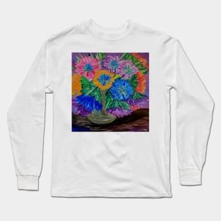 Burst of colorful flowers Long Sleeve T-Shirt